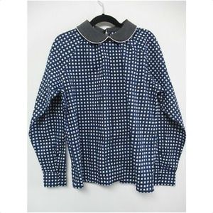 MARNI navy and white gingham with grey skirt set